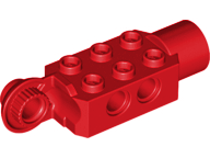 Technic Brick Special 2 x 3 with Pin Holes, Rotation Joint Ball Half [Vertical Side], Rotation Joint Socket in Red