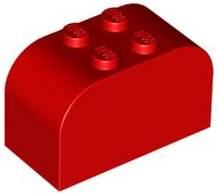 Brick Curved 2 x 4 x 2 Double [Plain] in Red
