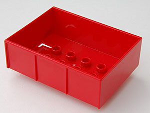 Duplo Trailer Bed with 2 x 4 Studs and Four Sides in Red