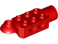 Technic Brick Special 2 x 3 with Pin Holes, Rotation Joint Ball Half [Horizontal Top], Rotation Joint Socket in Red
