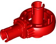 Technic Rotation Joint Ball Loop with Two Perpendicular Pins with Friction in Red