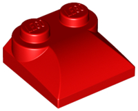Brick Curved 2 x 2 x 2/3 Two Studs and Curved Slope End in Red