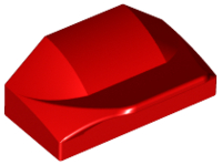 Brick Wedged, Curved 1 x 2 x 2/3 No Studs, Wing End in Red