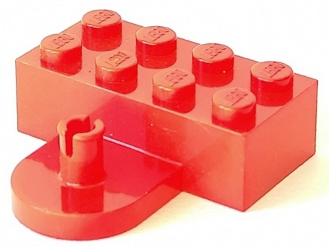 Brick Special 2 x 4 with Coupling, Male in Red