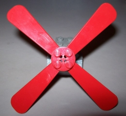 Propeller 4 Blade 13 Diameter with Studs and Cross in Red