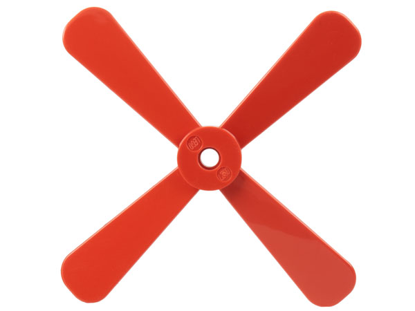 Propeller 4 Blade 13 Diameter without Studs in Red