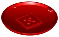 Pod, Bottom Cap 9 x 9 x 1 X-Pod in Red