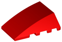 Brick Wedged, Curved 4 x 4 No Top Studs in Red