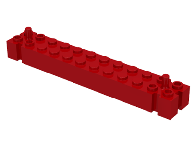 Brick Special 2 x 12 with 2 End Pegs in Red