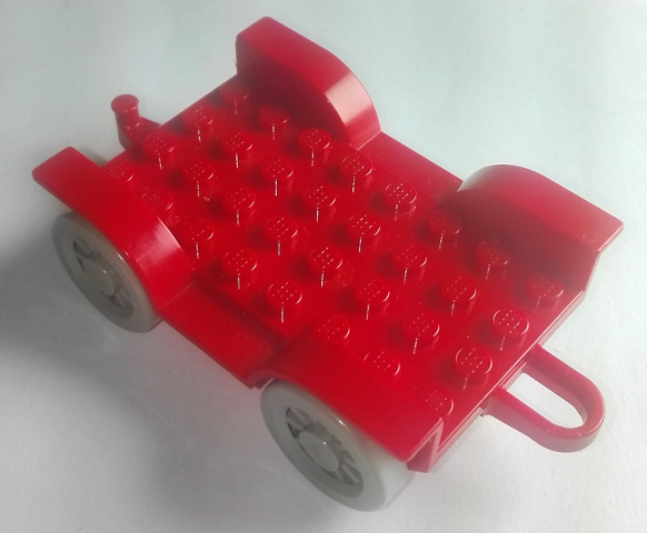 Fabuland, Vehicle Base, Car Chassis 8 x 6 with Hitch [Complete Assembly] in Red