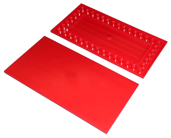 Tile 8 x 16 with Bottom Tubes on Edges in Red