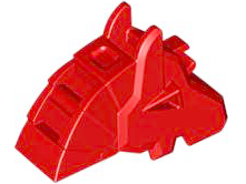 Animal / Creature Accessory, Horse Battle Helmet [Angular, Front Clip] in Red