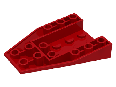 Brick Wedged, Sloped Inverted 6 x 4 with 2 Stud Connections in Red