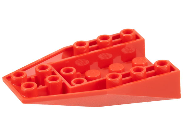 Brick Wedged, Sloped Inverted 6 x 4 with 4 Stud Connections in Red