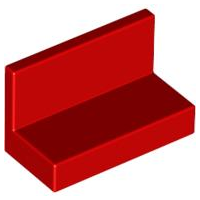 Panel 1 x 2 x 1 [Square Corners] in Red