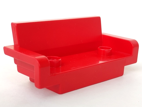 Duplo Couch / Sofa 2 x 6, with Two Studs in Red