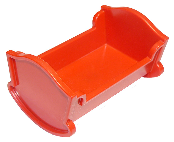 Belville / Duplo, Baby Crib / Cradle in Red