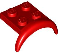 Wheel Arch, Mudguard 2 x 3 x 1 1/3 with 2 x 2 Plate in Red