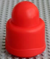 Primo Brick 1 x 1, Round with Wave at Base in Red