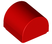 Brick Curved 1 x 1 x 2/3 Double Curved Top, No Studs in Red