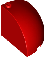 Brick Round Corner 4 x 4 x 3 Quarter Dome Top in Red
