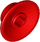 Train Wheel Small, hole notched for wheels holder pin in Red