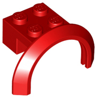 Wheel Arch, Mudguard 4 x 2 1/2 x 2 with 2 x 2 Plate in Red