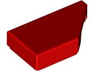 Tile 1 x 2 with Stud Notch Right in Red
