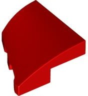 Brick Wedged, Curved 2 x 2 with Stud Notch Right in Red
