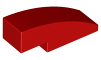 Brick Curved 3 x 1 No Studs in Red