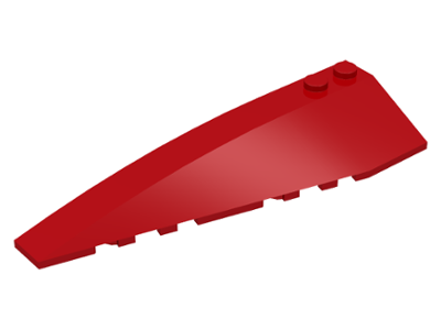 Brick Wedged, Curved 10 x 3 Left in Red