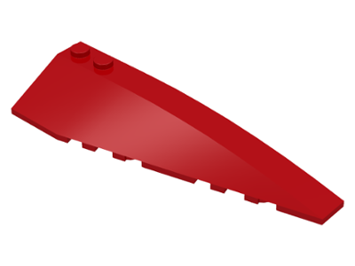 Brick Wedged, Curved 10 x 3 Right in Red