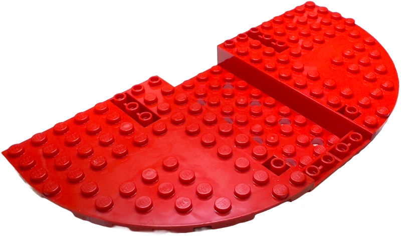 Brick Special 20 x 10 x 1 1/3 with Rounded Corners, 4 x 9 Cutout, Pin Holes in Red