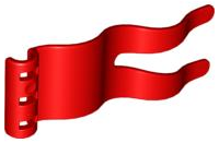 Duplo Flag Wavy 2 x 5 with Slits in Red