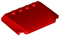 Brick Wedged, Curved Triple 4 x 6 x 2/3 with 4 Studs in Red