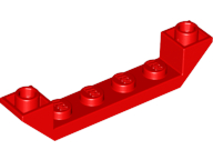 Brick Sloped Inverted 45° 6 x 1 Double with 1 x 4 Recessed in Red