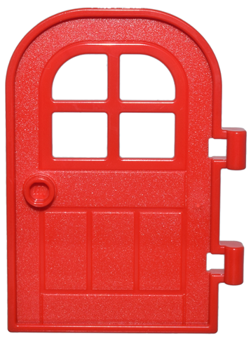 Door Right 4 x 6 with Curved Top, Bars in Red