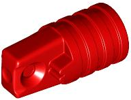 Hinge Cylinder 1 x 2 Locking with 1 Finger and Axle Hole On Ends [No Side Slots] in Red
