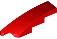 Brick Wedged, Curved 1 x 4 with Stud Notch Left in Red