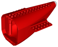 Aircraft Fuselage Curved Aft Section with Red Base in Red