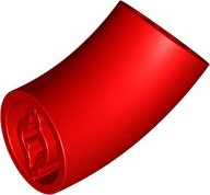 Brick Round 2 x 2 D. Tube with 45° Elbow and Axle Holes (Crossholes) at Each End [LONG] in Red