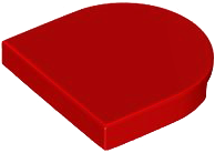 Tile Round 2 x 2 Half Circle in Red