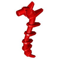Plant / Creature Body Part, Vine / Tail / Tentacle / Bionicle Spine, Spiky in Red