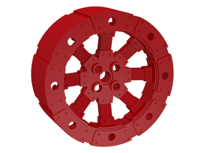 Wheel Wagon Viking with 12 Holes [7 Studs Diameter] in Red
