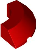 Brick Round Corner 4 x 4 x 1 with Bottom Cut Outs, No Studs, Flat Top in Red