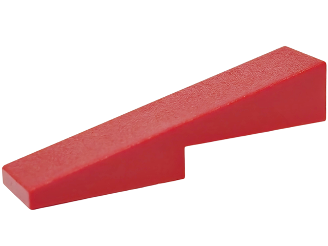 Brick Sloped 1 x 4 with 1 x 2 Cutout in Red
