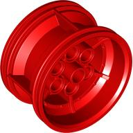 Wheel 43.2 x 26 Technic Racing Small with 6 Pinholes in Red