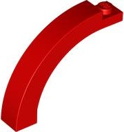 Brick Arch 1 x 5 x 3 1/3 Curved Top in Red