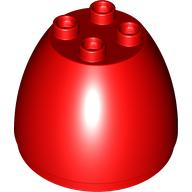 Duplo Egg, Top 4 x 4 x 2 1 / 2 in Red