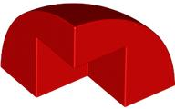 Brick Round Corner, Curved 2 x 2 x 1 2/3 Quarter Dome with 1 Cutout in Red